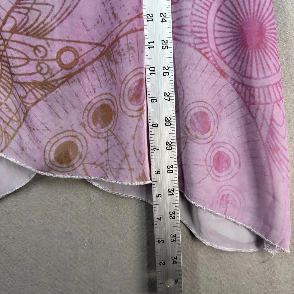 One World Women's Purple Floral Tunic Top‎ with Sequin Detail Size L w/ Liner - Picture 7 of 9